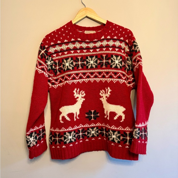 Woolrich Sweaters - Woolrich Vintage 100% Wool Deer Christmas Holiday Ski Sweater Knit Scandi Girl
